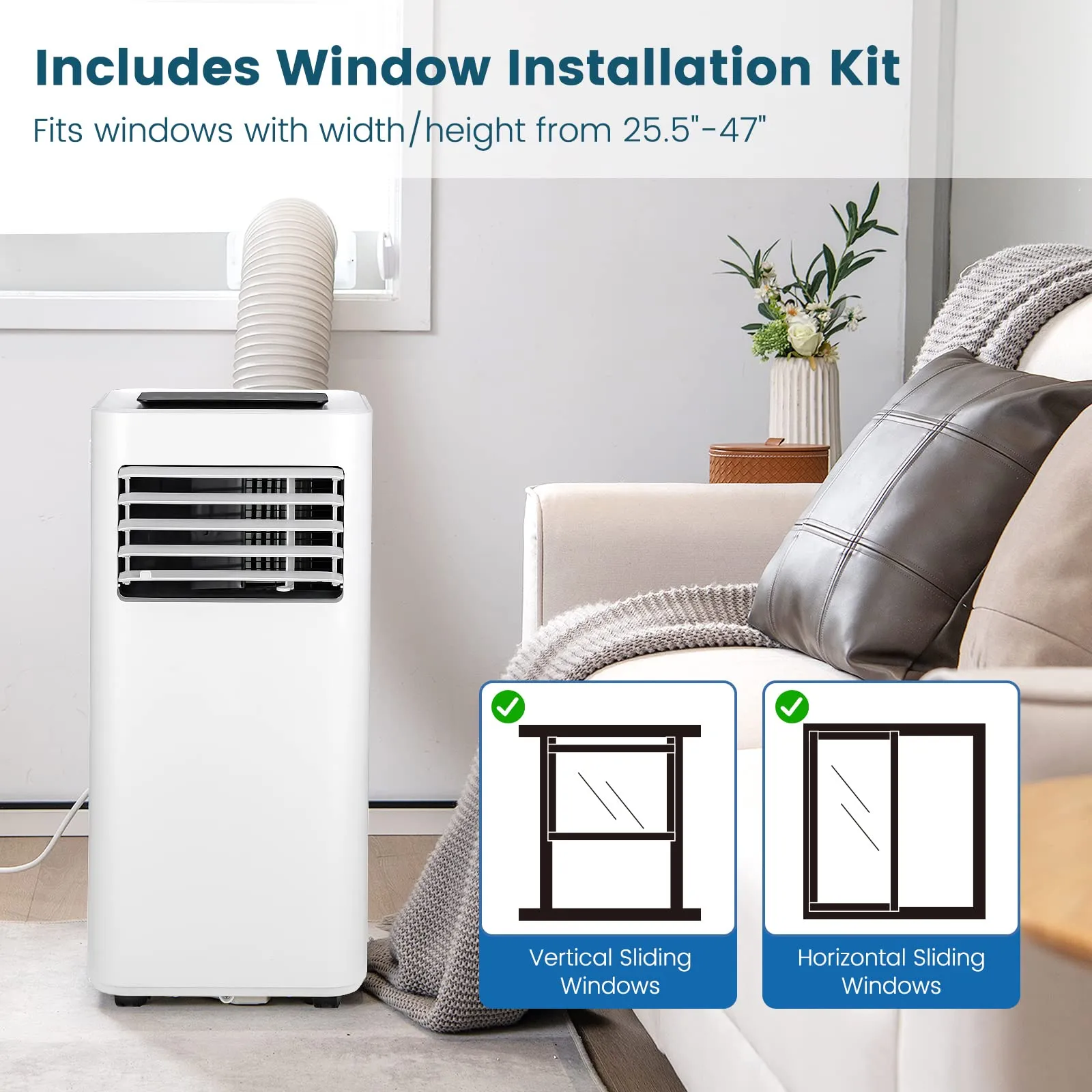 10000 BTU Portable Air Conditioner, 3-in-1 Room AC Unit with Remote Control, Dehumidifier