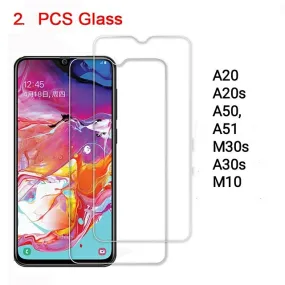 2 Pcs Tempered Glass For Samsung A20 A20s A50 A51 M30s A30s M10 Protective HD Glass Screen Protector Safety on Galaxy Phones