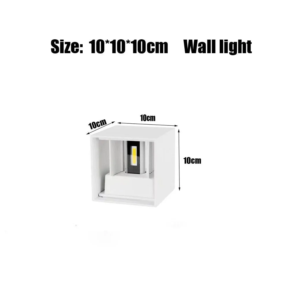 2PCS 12W IP66 Waterproof LED Wall Light, Warm White, Aluminium