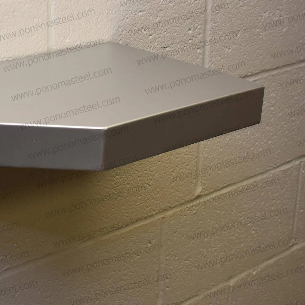 36"x12"x2.5" (cm.91x30.5x6.4) brushed stainless floating shelf with 2 LED lights