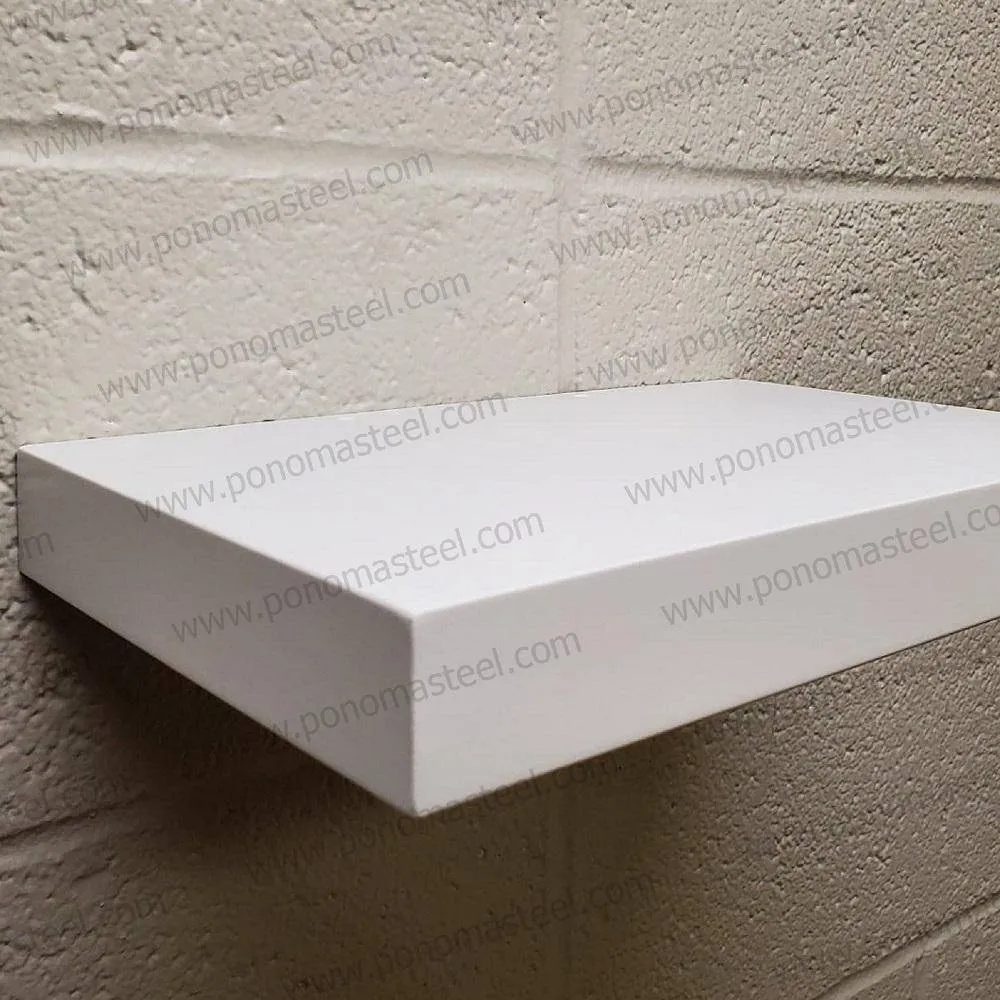 36"x12"x2.5" (cm.91x30.5x6.4) brushed stainless floating shelf with 2 LED lights