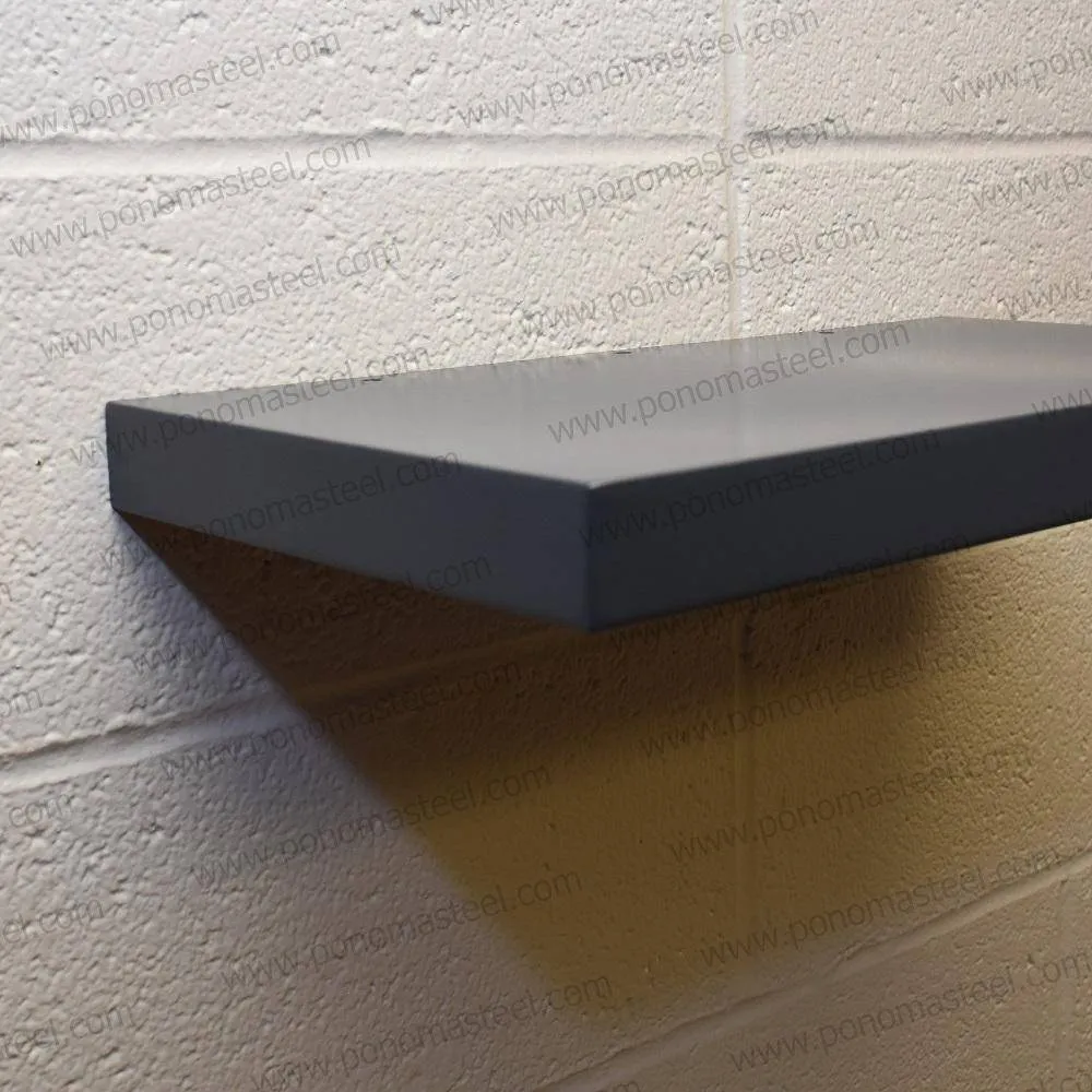 36"x12"x2.5" (cm.91x30.5x6.4) brushed stainless floating shelf with 2 LED lights