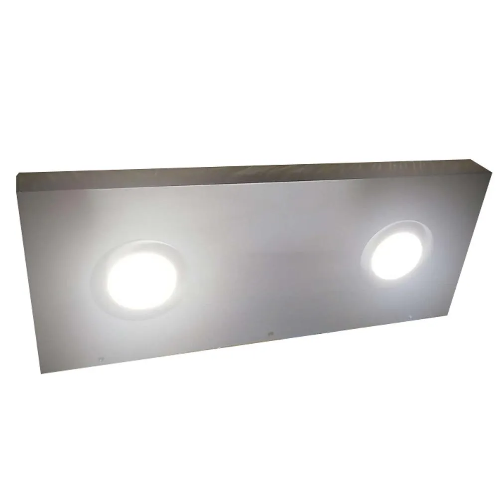 36"x12"x2.5" (cm.91x30.5x6.4) brushed stainless floating shelf with 2 LED lights