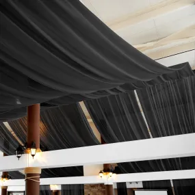 40ft Ceiling/Curtain Draping Sheer Voile Flame Retardant (FR)  - Black