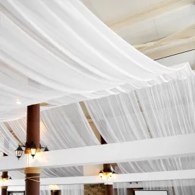 40ft Ceiling/Curtain Draping Sheer Voile Flame Retardant (FR)  - White