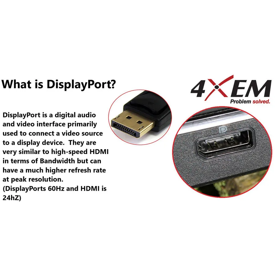 4XEM DisplayPort To VGA Adapter Cable 4XDPVGA1FT