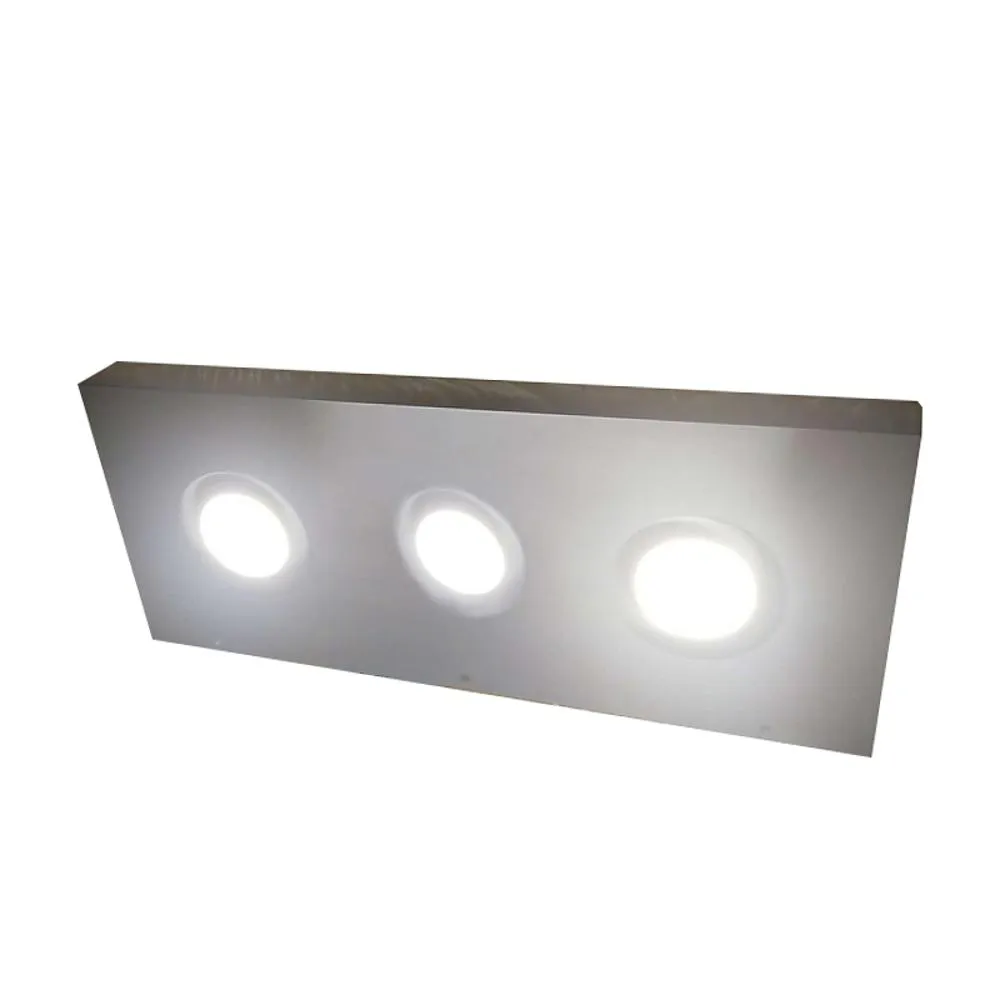 60"x10"x2.0" (cm.152x25.4x5.1) brushed stainless floating shelf with 3 LED lights