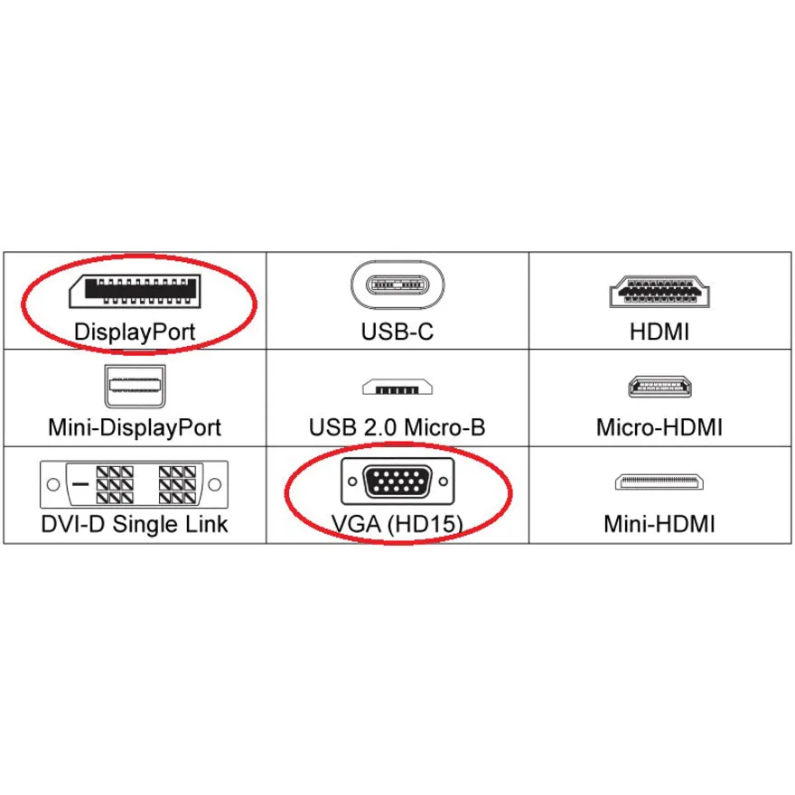 8In Displayport To Vga Adapter,Dp Male To Vga Female Black