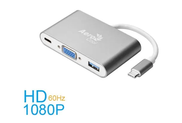 AeroCool Premium Multifunction USB Type-C to VGA Adapter