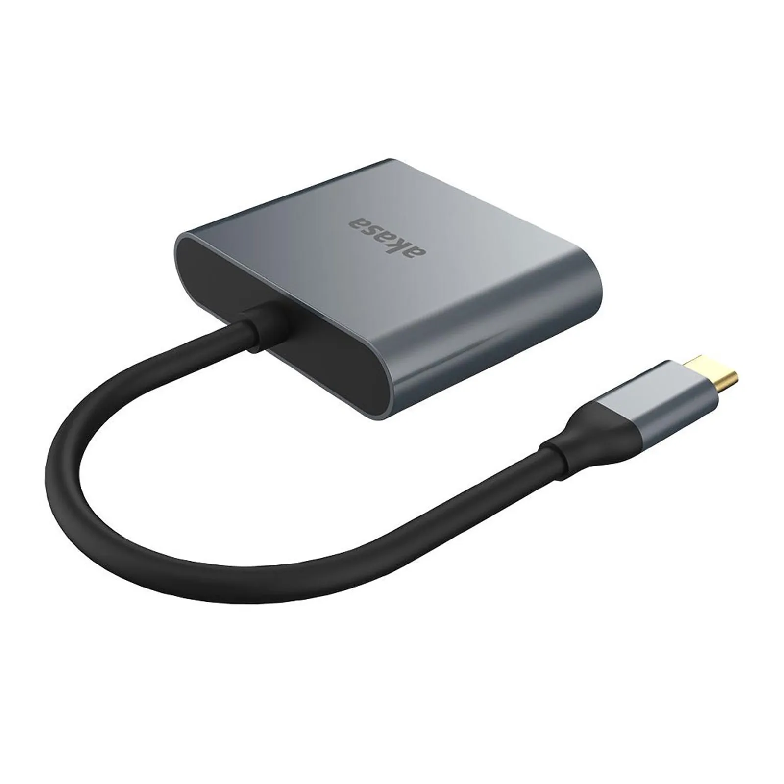 Akasa AK-CBCA26-18BK USB Type-C to Dual HDMI MST Adapter, 4K@60Hz Single Output, 4K@30Hz Dual Output