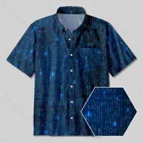 Binary Computer 1s and 0s Button Up Pocket Shirt