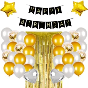 Birthday Decoration Items Golden 44 Pcs