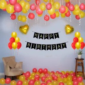 Birthday Decoration Red and Golden - 34 Pcs -Birthday Party Supplies for men and women