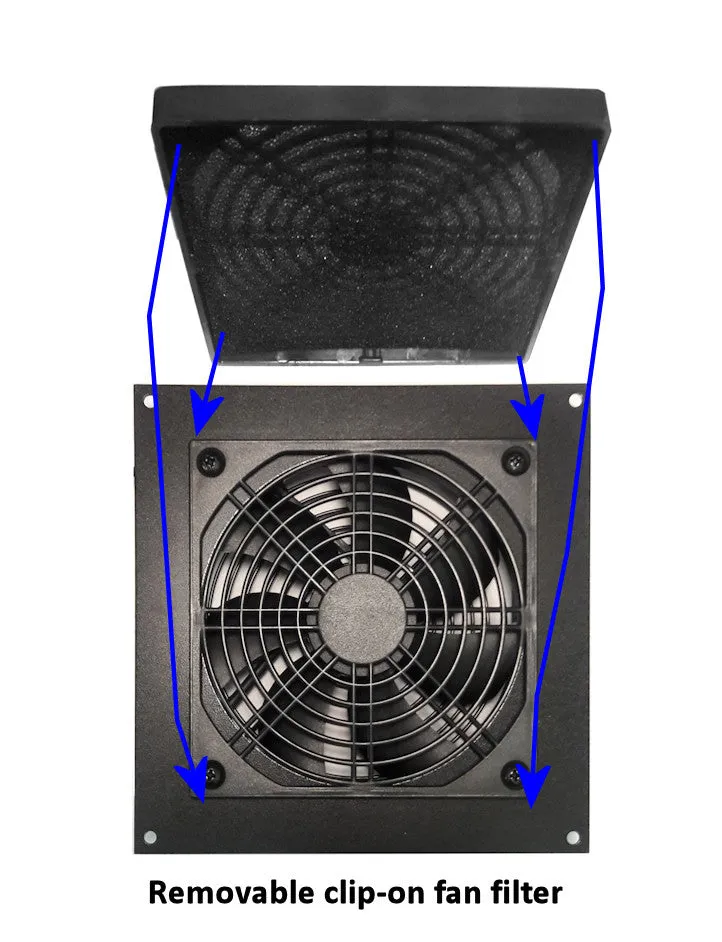 Coolerguys Pro-Metal Thermal controlled filtered Intake and exhaust AV cabinet cooling kit