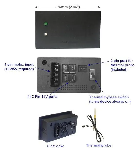 Coolerguys Pro-Metal Thermal controlled filtered Intake and exhaust AV cabinet cooling kit