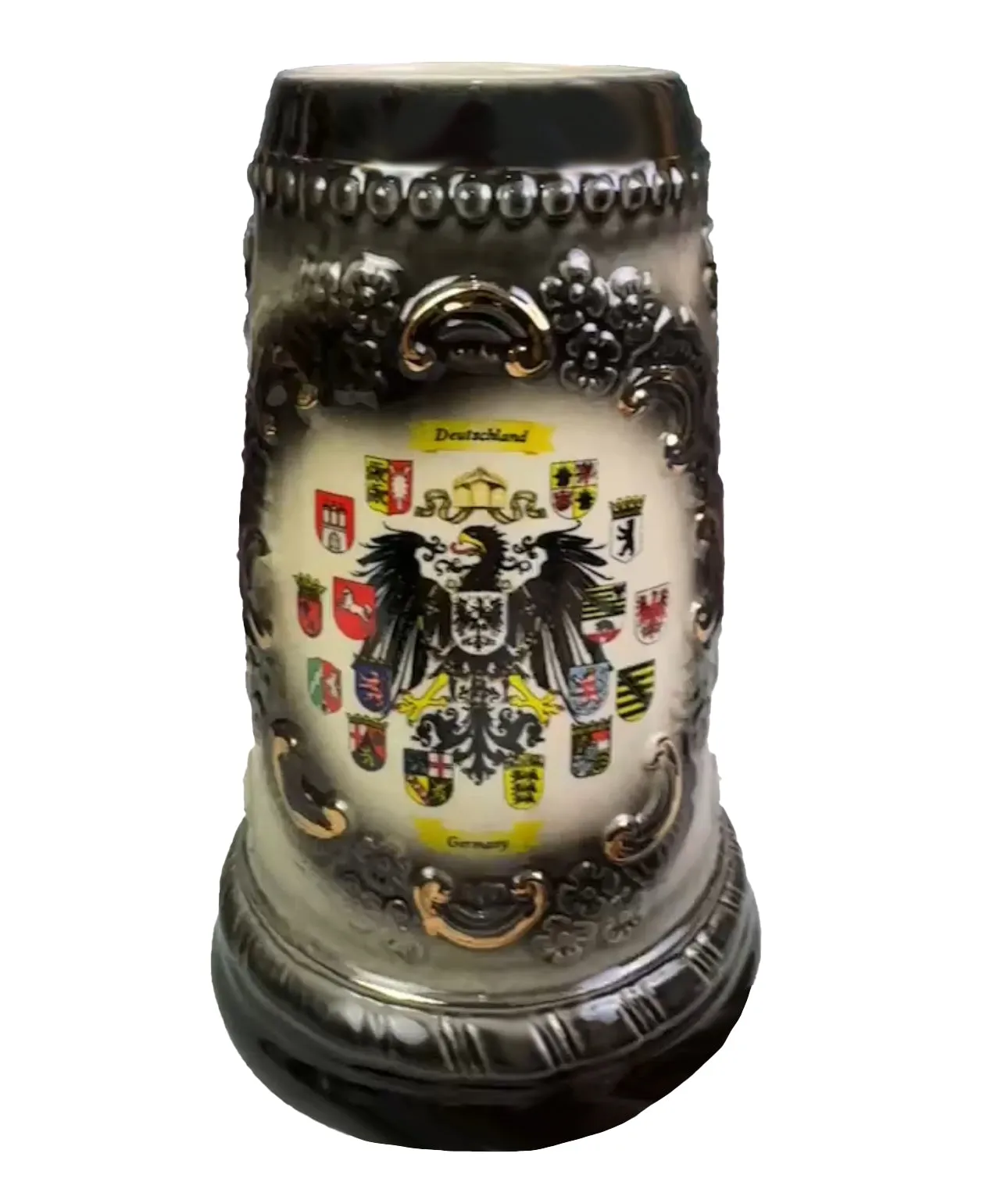 Deluxe Relief German Deutchland Medieval Eagle Artwork  .6 Liter Beer Stein