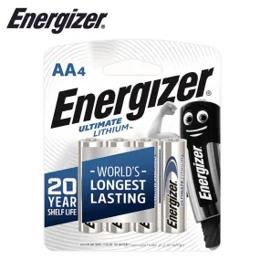 Energizer ULTIMATE LITHIUM:  AA - 4 PACK (MOQ6) XL91BP4-E2