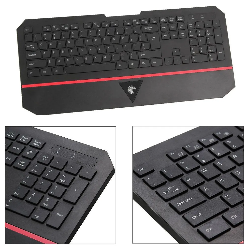 Ergonomic 2.4GHz ultra-thin multimedia wireless keyboard and mouse