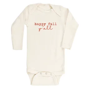 Happy Fall Y'all Organic Cotton Baby Bodysuit | Long Sleeve |