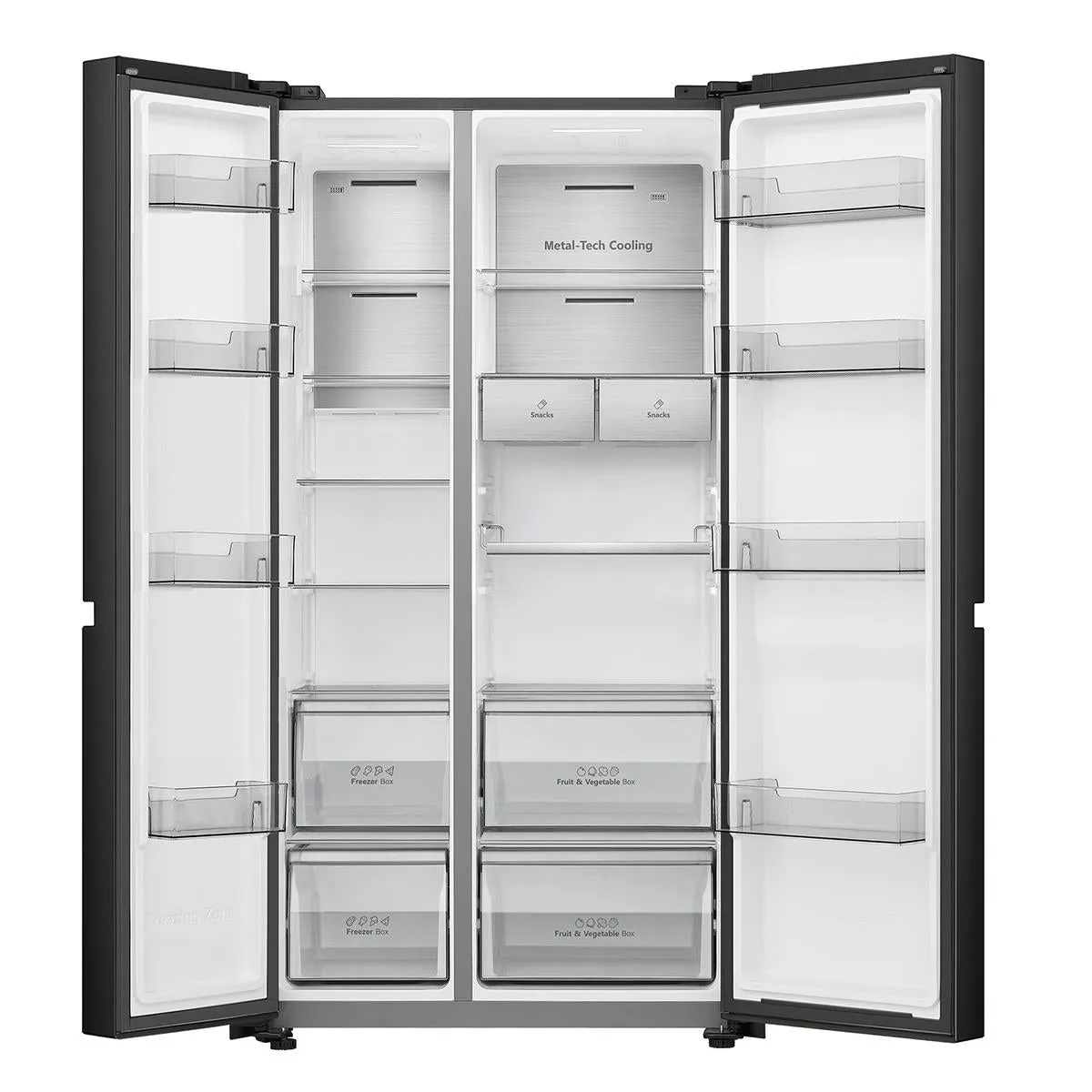 Hisense HRSBS652B 652L Side by Side Fridge (Black)