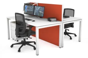 Horizon Quadro 2 Person Bench Square Legs Office Workstation [1800L x 800W with Cable Scallop]