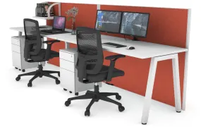 Horizon Quadro 2 Person Run A Legs Office Workstation [1800L x 700W]