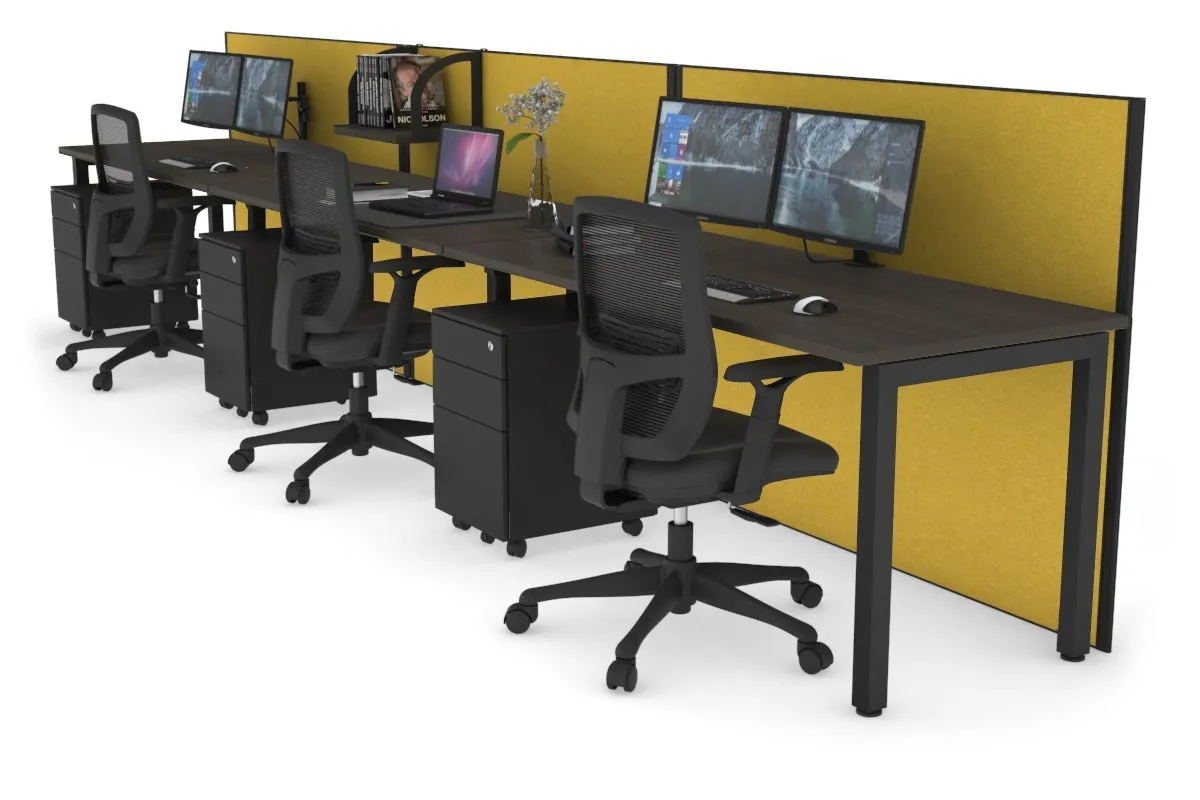 Horizon Quadro 3 Person Run Square Legs Office Workstation [1800L x 700W]