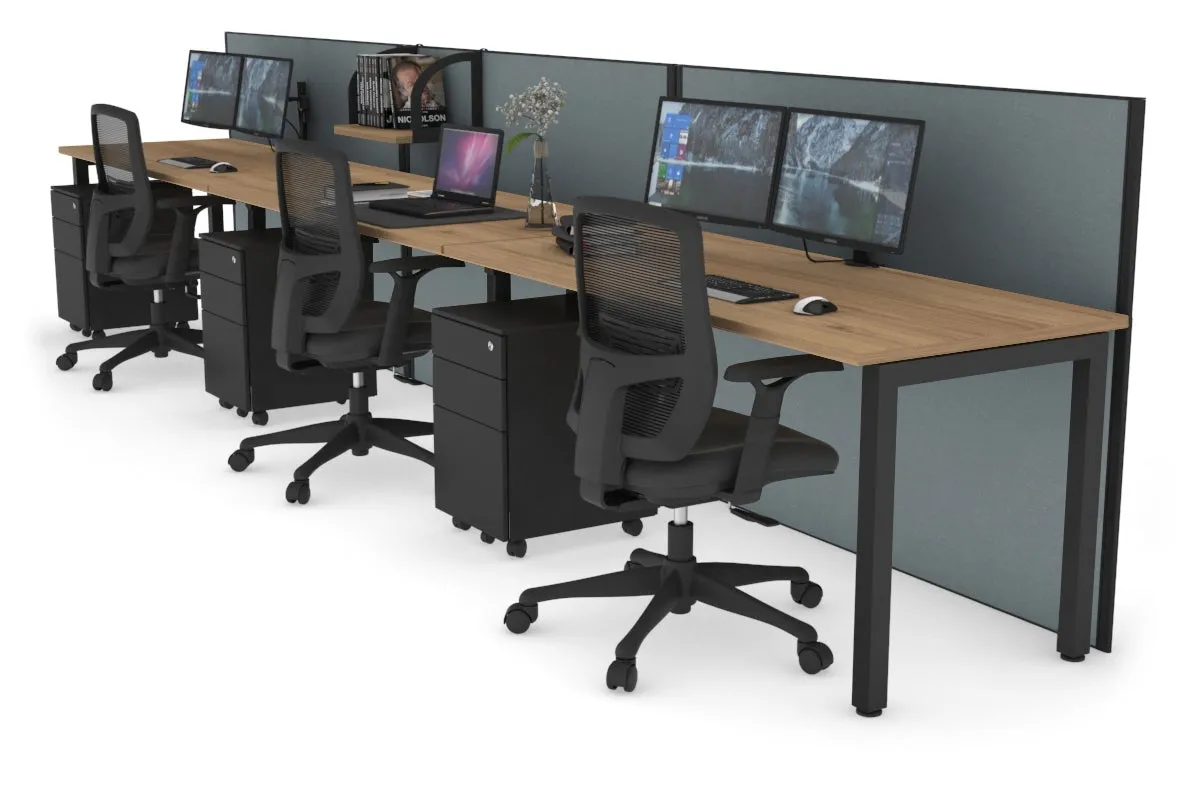 Horizon Quadro 3 Person Run Square Legs Office Workstation [1800L x 700W]