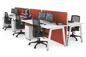 Horizon Quadro 6 Person Bench A Legs Office Workstation [1400L x 800W with Cable Scallop]