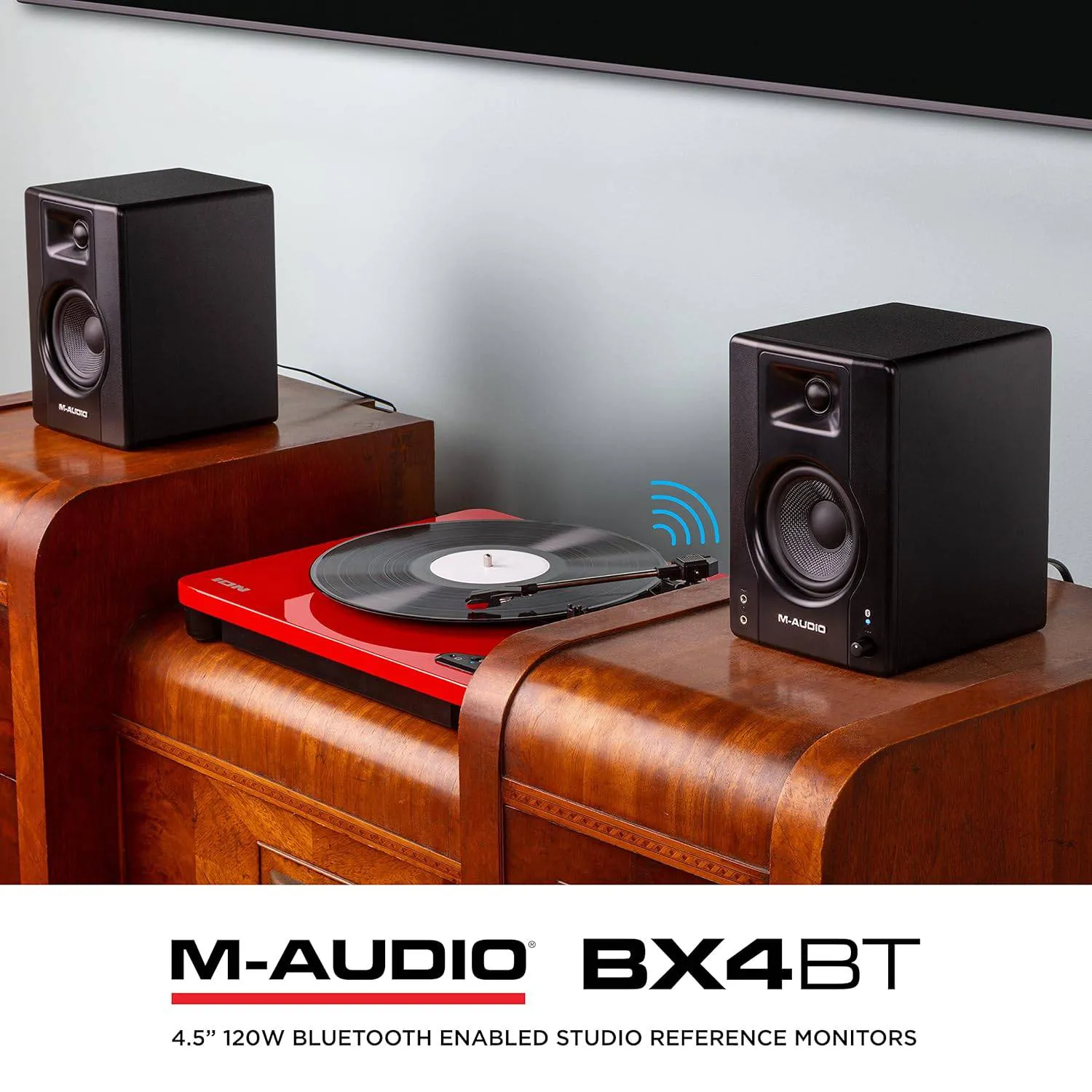 M-Audio BX4BT 4.5" Black Kevlar® 120-Watt Multimedia Bluetooth® Reference Monitors (pair) | Music Production | Live Streaming | Podcasting