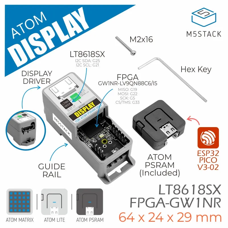 M5Stack Atom PSRAM - LCD Display Driver Kit