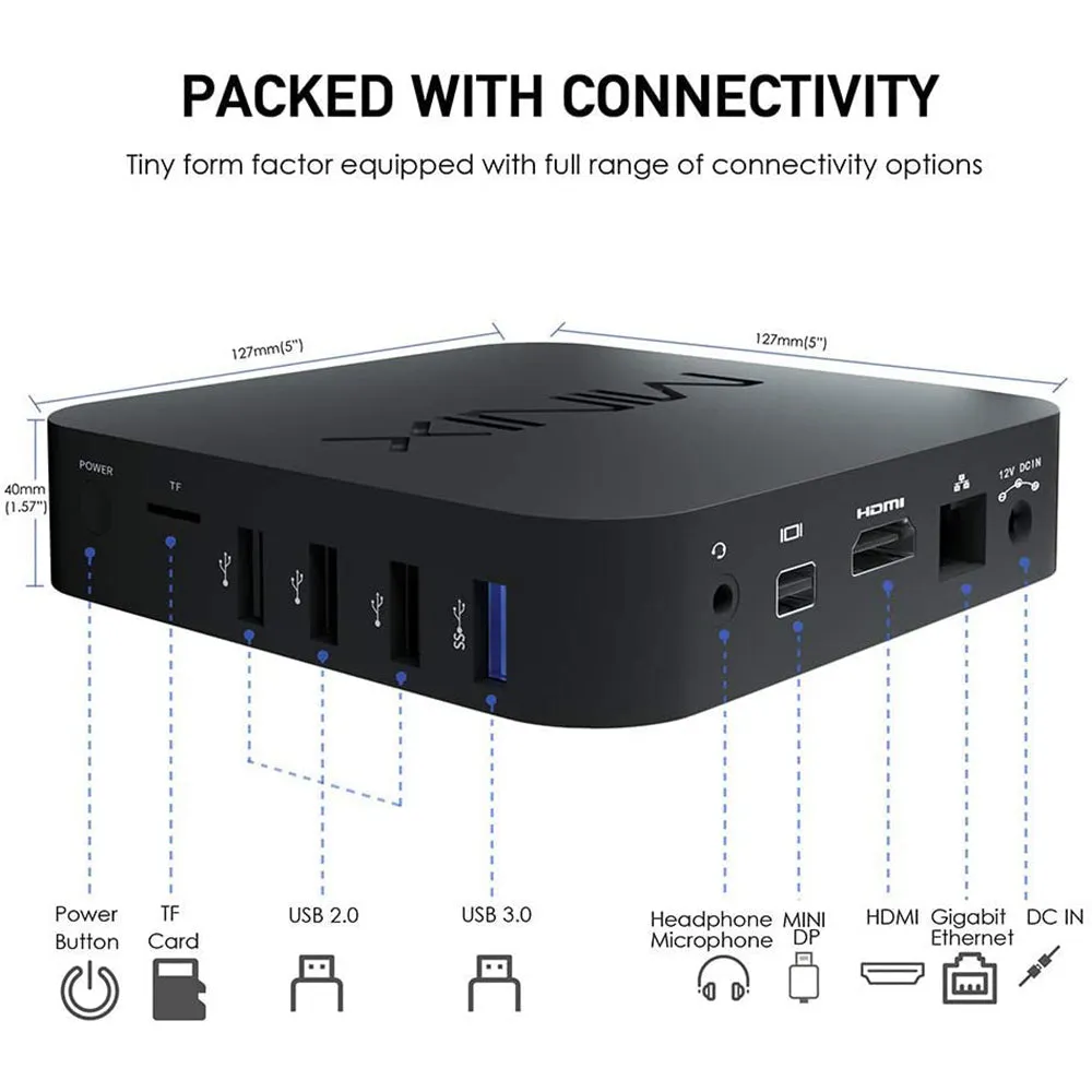 Mini PC Z83-4 MAX [ RAM 4GB ROM 128GB ] Fanless Mini PC, Intel Cherry Trail Windows 10 Pro