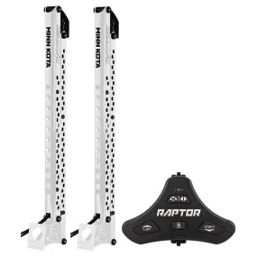 Minn Kota Raptor Bundle Pair - 8' White Shallow Water Anchors w/Active Anchoring  Footswitch Included [1810621/PAIR]