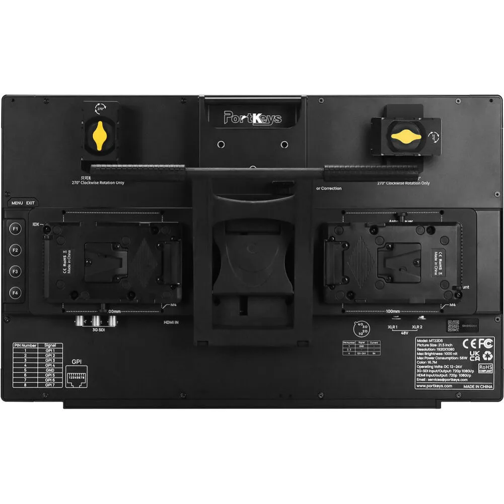 PortKeys MT22DS 21.5" PBP Dual-Screen Production Monitor