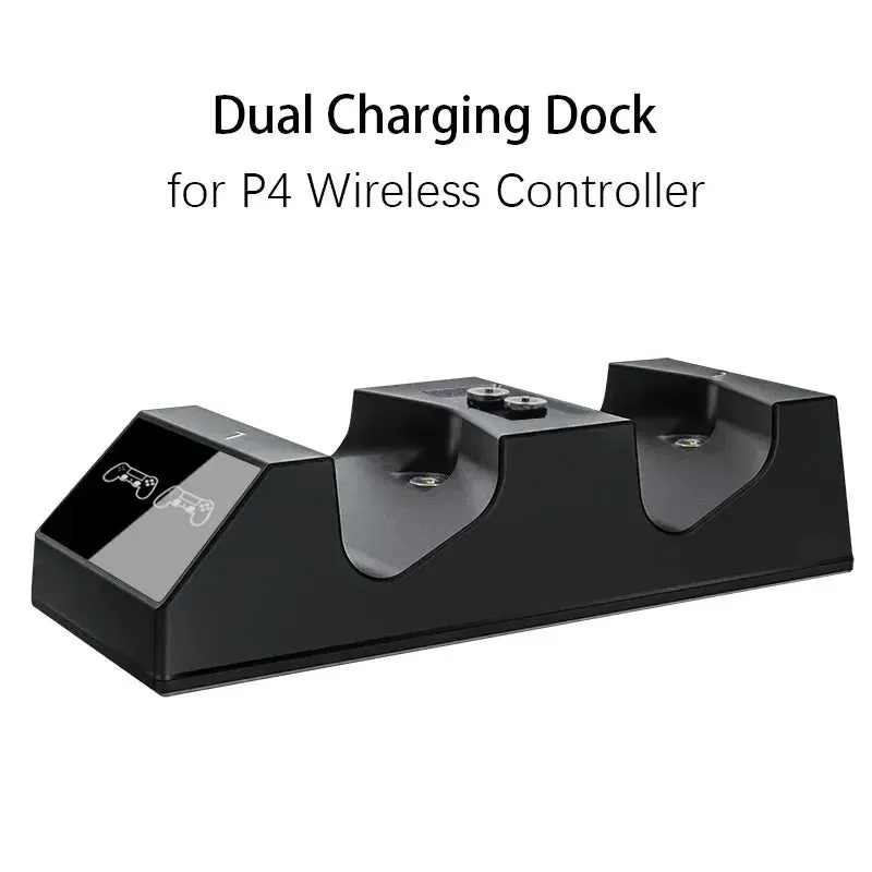 PS4 Controller Charger Station: with 4 Micro USB Charge Dongles Dual Charging for Playstation 4