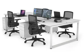 Quadro Loop Legs 4 Person Office Workstation [1800L x 700W]