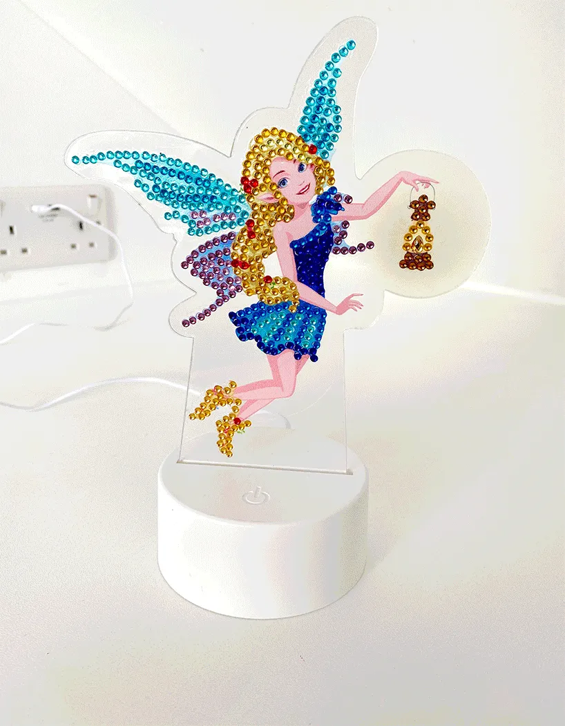 "Fairy with Lantern" Crystal Art LED LAMP