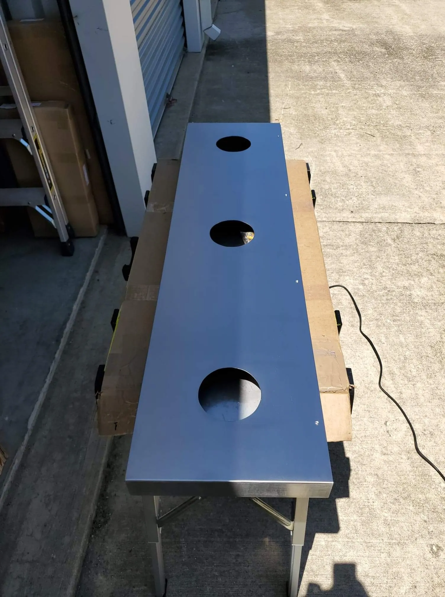 Stainless floating shelf with 3 LED lights