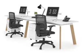 Switch - 2 Person Office Workstation Run [1400L x 800W with Cable Scallop]