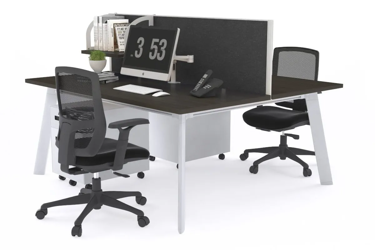 Switch - 2 Person Workstation White Frame [1200L x 700W]