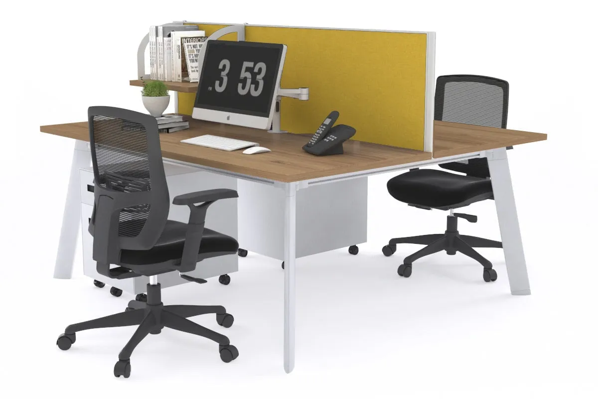 Switch - 2 Person Workstation White Frame [1200L x 700W]