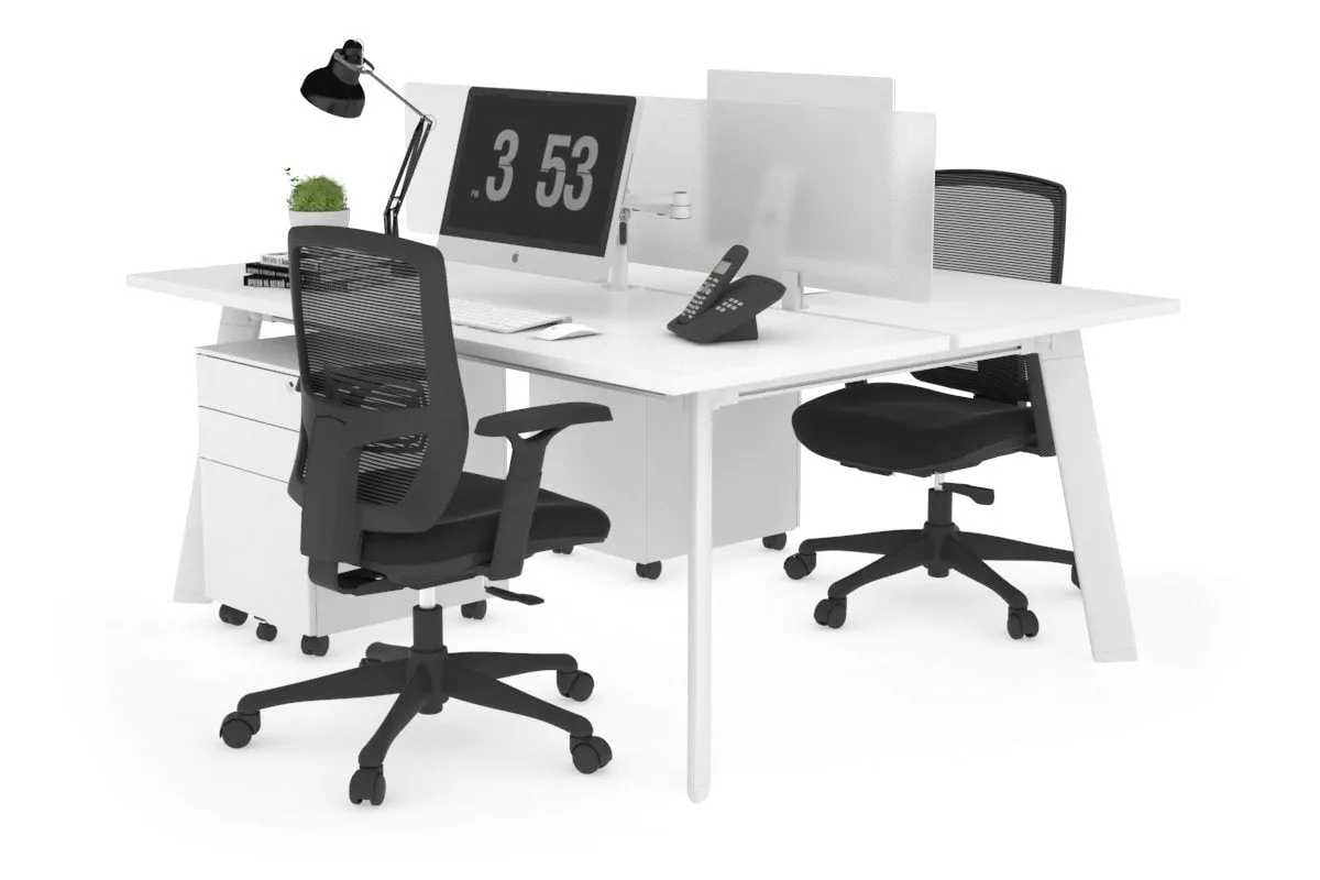 Switch - 2 Person Workstation White Frame [1200L x 700W]