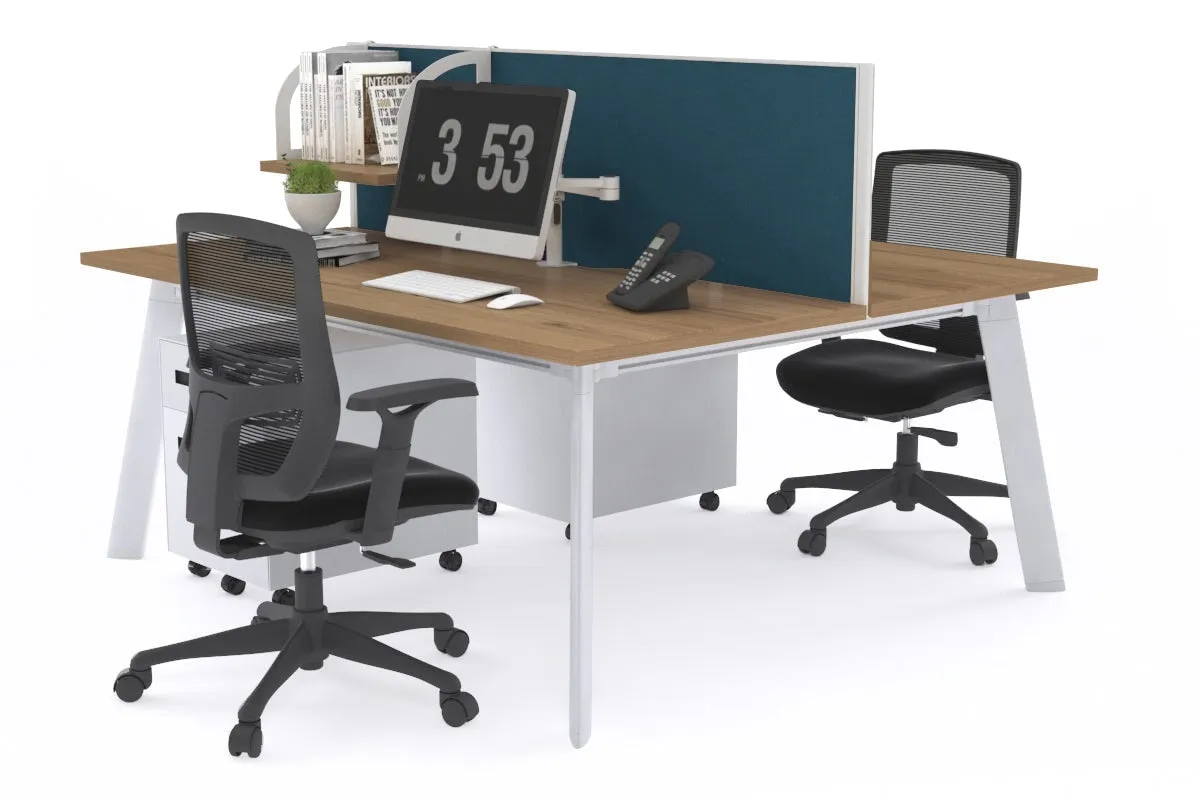 Switch - 2 Person Workstation White Frame [1200L x 700W]