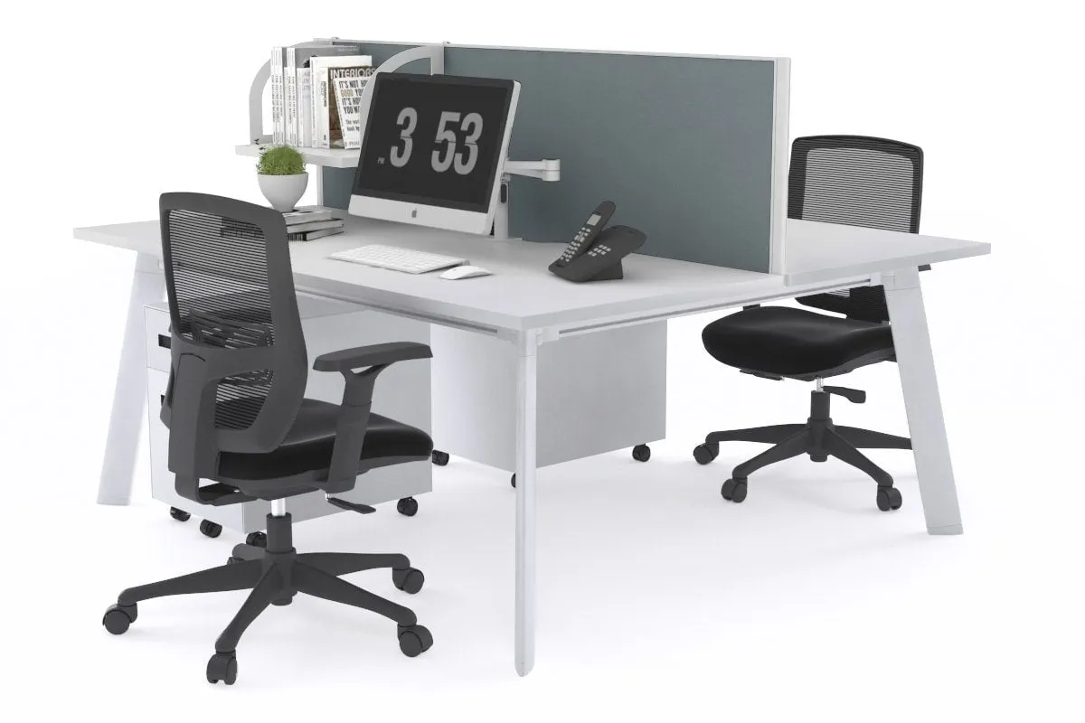 Switch - 2 Person Workstation White Frame [1200L x 700W]