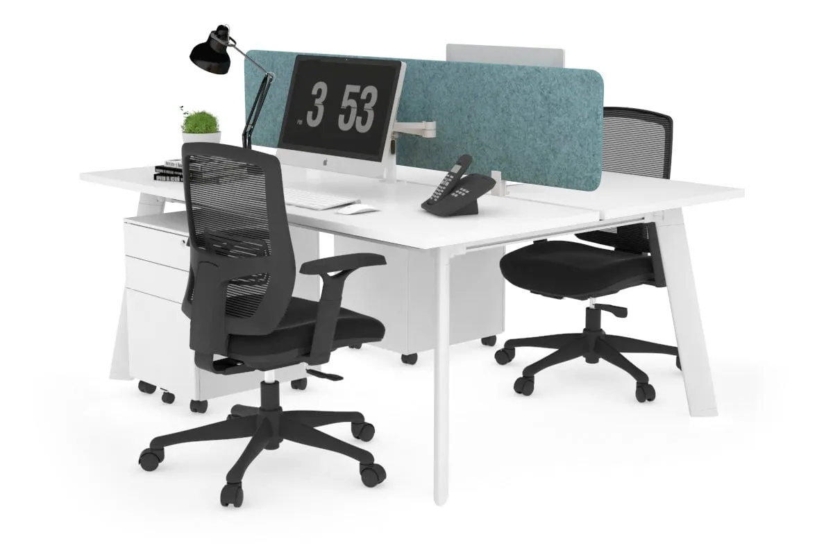 Switch - 2 Person Workstation White Frame [1200L x 700W]