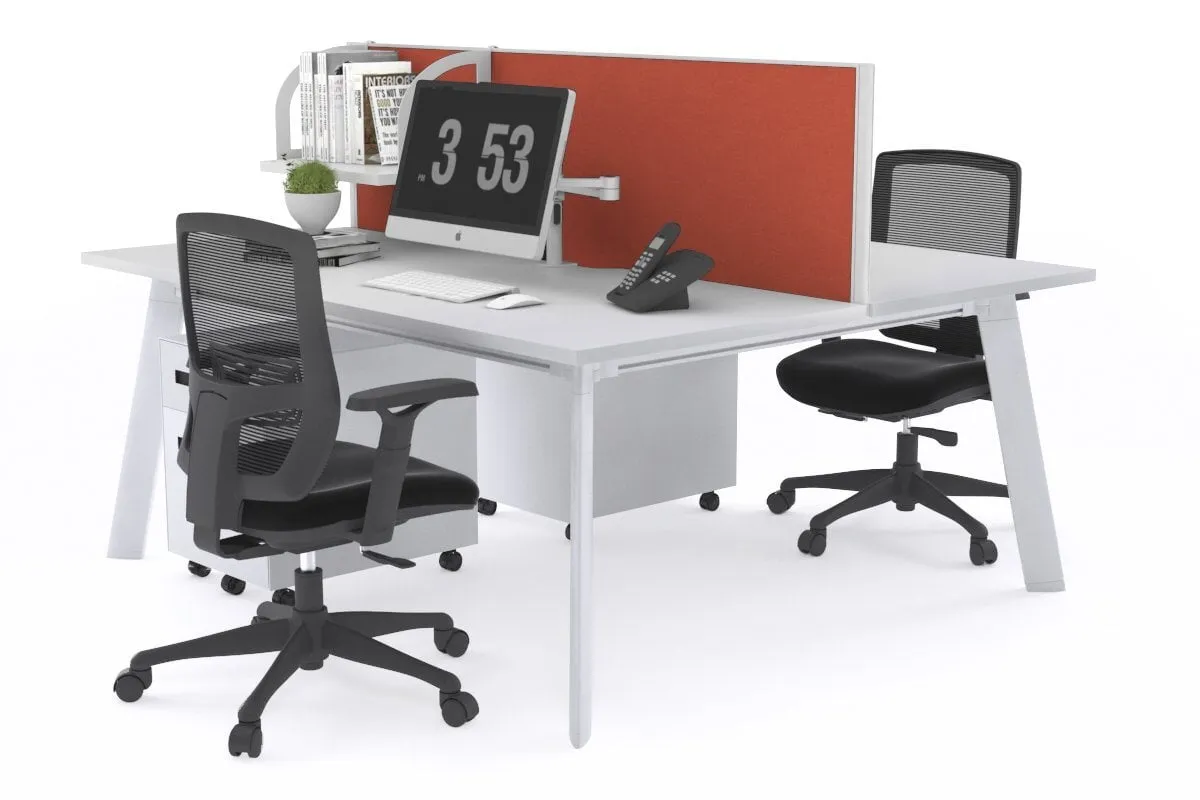 Switch - 2 Person Workstation White Frame [1200L x 700W]