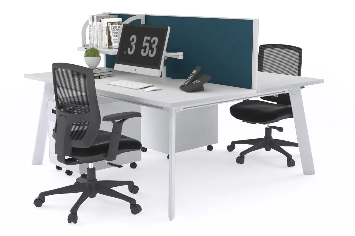 Switch - 2 Person Workstation White Frame [1200L x 700W]