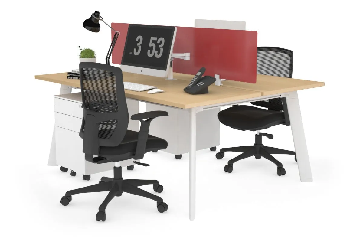 Switch - 2 Person Workstation White Frame [1200L x 700W]