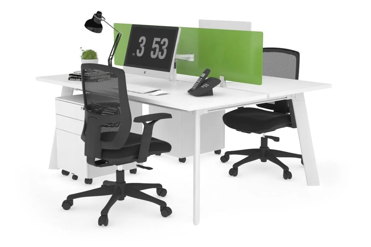 Switch - 2 Person Workstation White Frame [1200L x 700W]