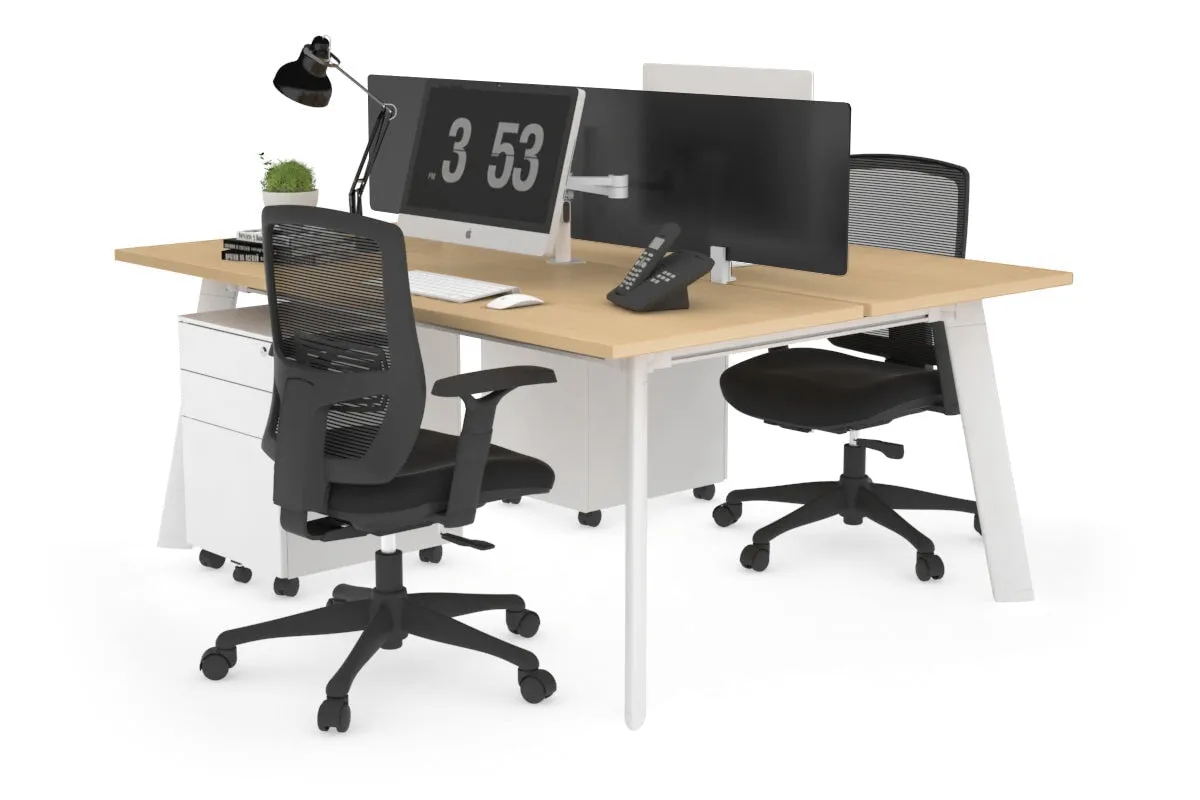 Switch - 2 Person Workstation White Frame [1200L x 700W]